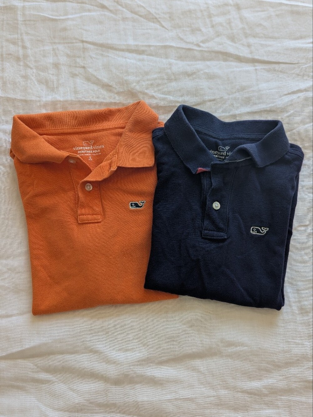 Vineyard Vines Heritage Polo Shirts - Navy & Orange